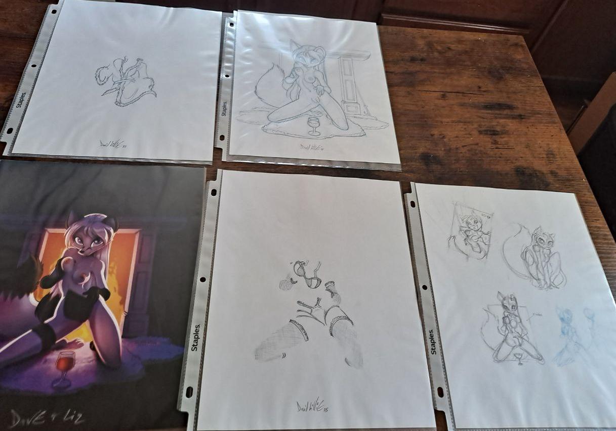 ORIGINAL ART Moonlace ABD David Lillie Holly NSFW Fireplace Print and Art