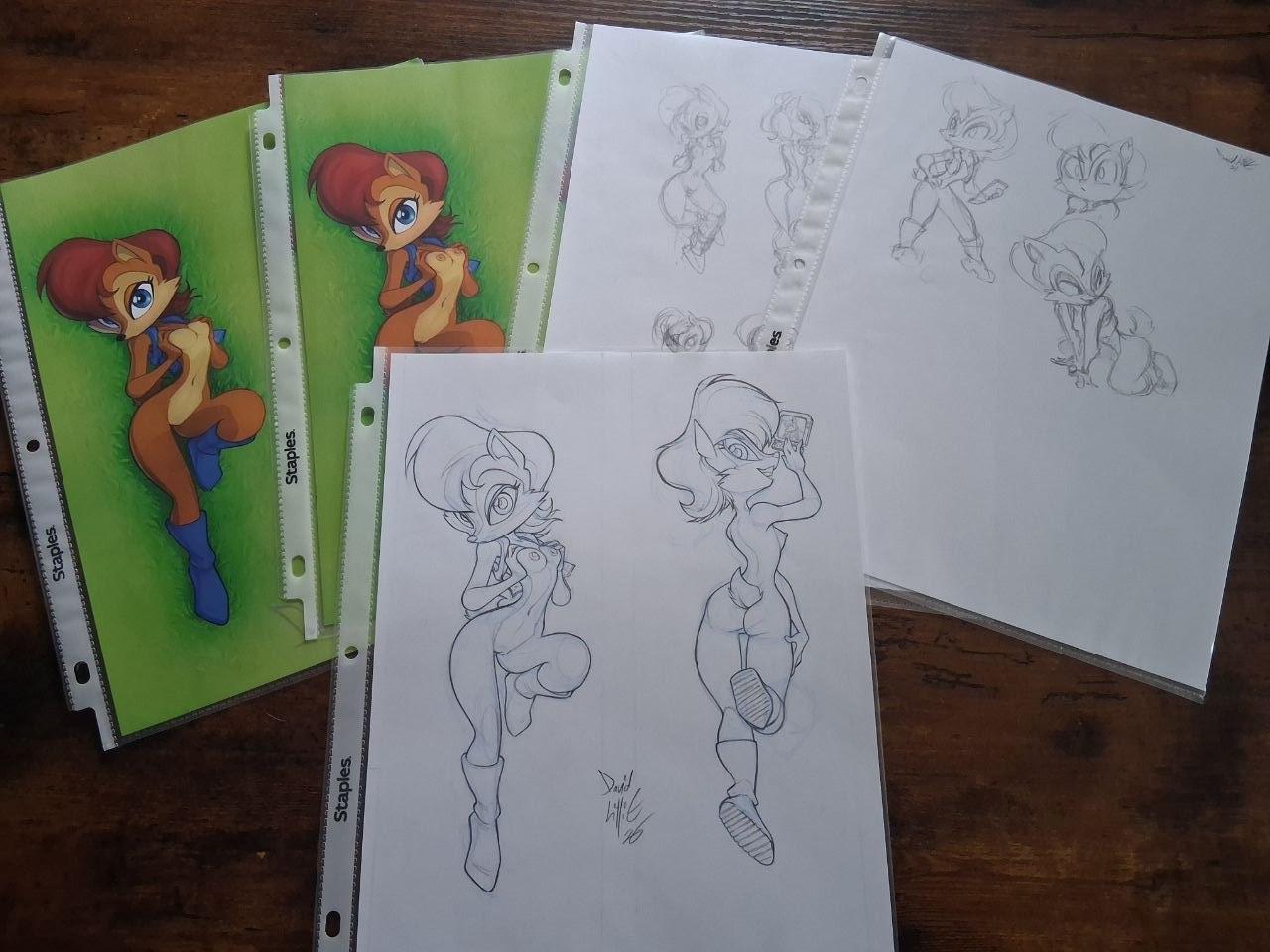 ORIGINAL PENCILS Cute Chipmunk Daki with Print NSFW